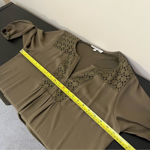 Black Rainn Long Sleeve Split Neck Blouse - Picture 10 of 11